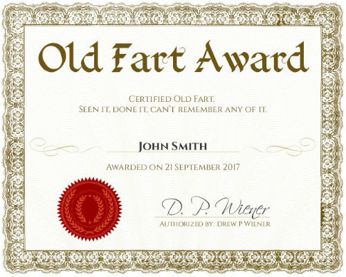 old fart certificate